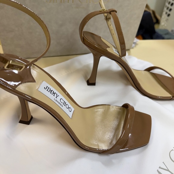Jimmy Choo Black Suede Marin 90 Heeled Sandals Jimmy Choo Jimmy Choo Marin 90 Dark Nude Heels